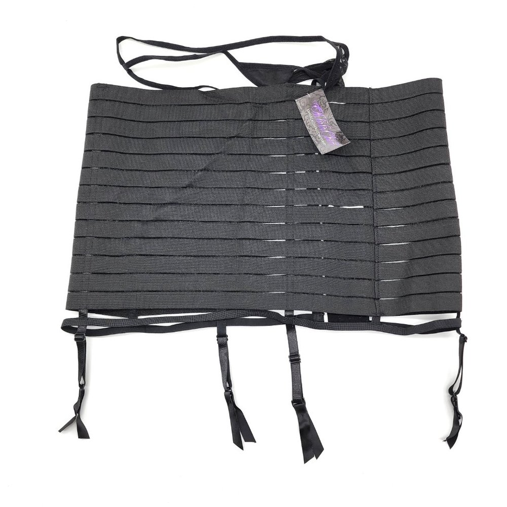 NWT Oh la la Cheri Bandage Gartini with G-String Black 1X - Picture 4 of 6
